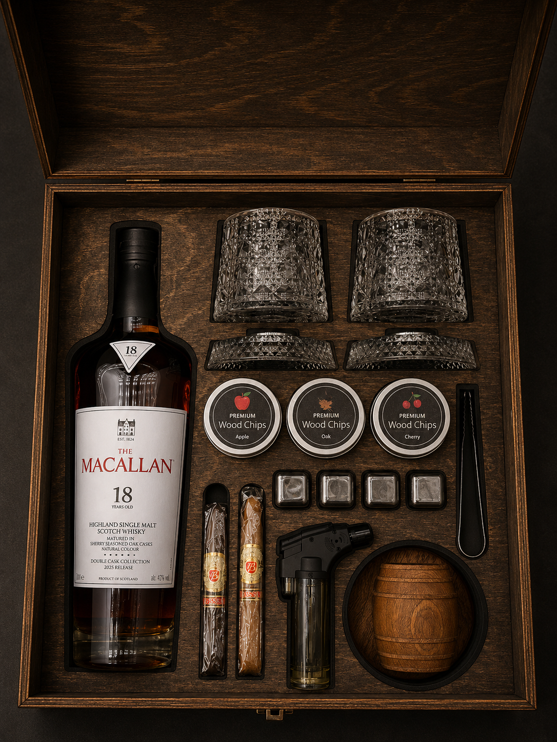 Macallan 18 premium Viski seti 